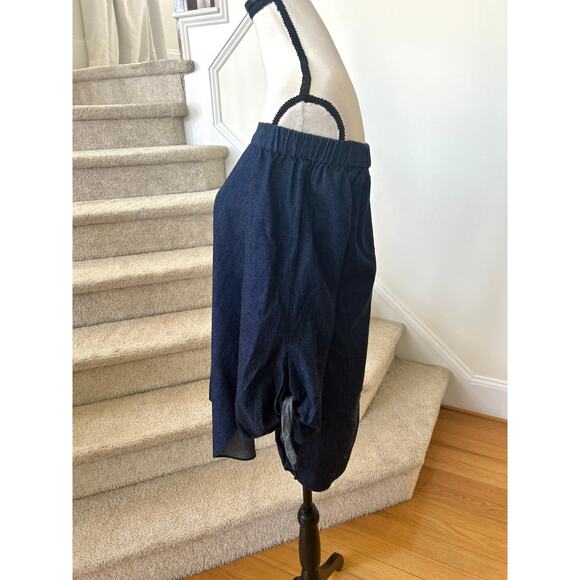 Tibi Denim Off the Shoulder Tunic Length Blouse - Picture 2 of 6